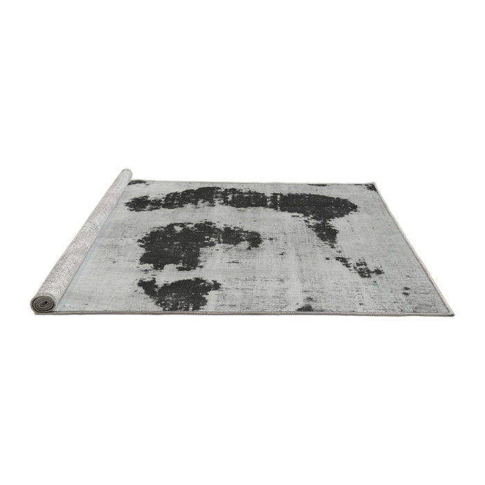 Sideview of Machine Washable Oriental Gray Modern Rug, wshabs1177gry