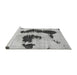 Sideview of Machine Washable Oriental Gray Modern Rug, wshabs1177gry