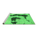 Sideview of Machine Washable Oriental Green Modern Area Rugs, wshabs1177grn