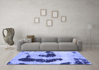 Machine Washable Oriental Blue Modern Rug, wshabs1177blu