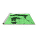 Sideview of Machine Washable Oriental Emerald Green Modern Area Rugs, wshabs1177emgrn