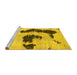 Sideview of Machine Washable Oriental Yellow Modern Rug, wshabs1177yw