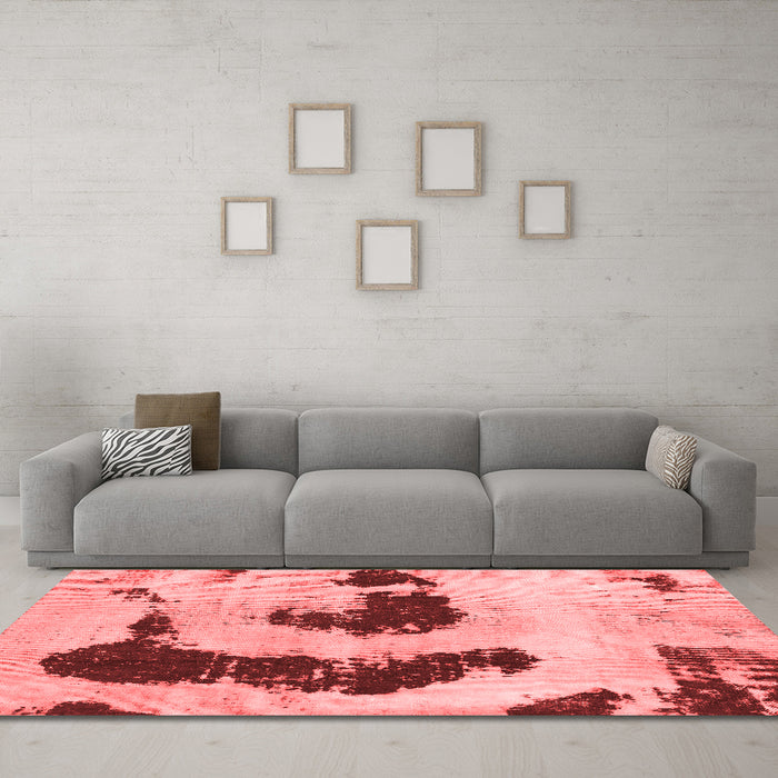Modern Red Washable Rugs