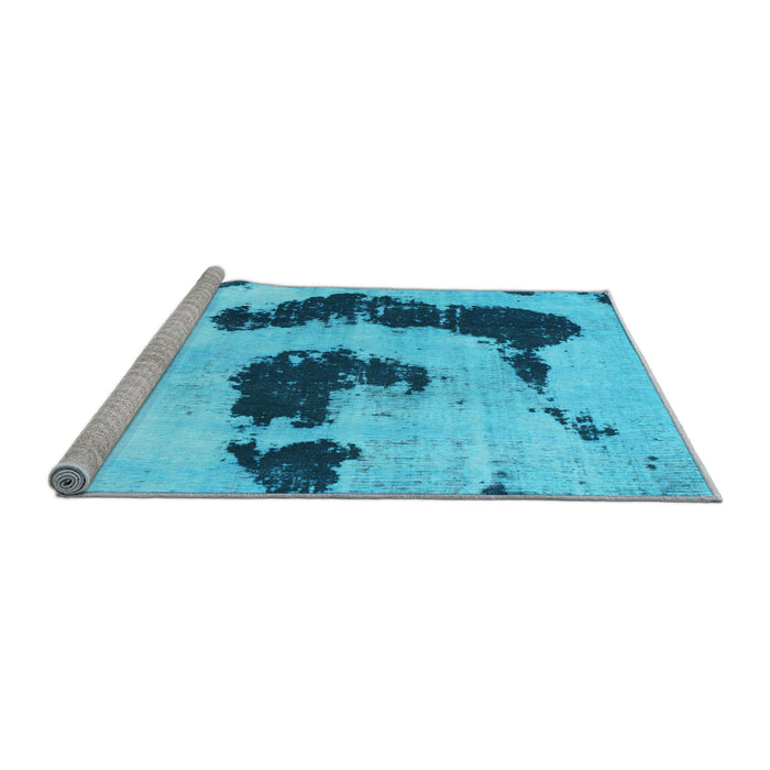 Sideview of Machine Washable Oriental Light Blue Modern Rug, wshabs1177lblu