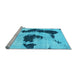 Sideview of Machine Washable Oriental Light Blue Modern Rug, wshabs1177lblu