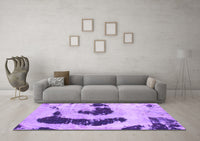 Machine Washable Oriental Purple Modern Rug, wshabs1177pur