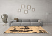 Machine Washable Oriental Brown Modern Rug in a Living Room,, wshabs1177brn