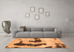 Machine Washable Oriental Orange Modern Area Rugs in a Living Room, wshabs1177org