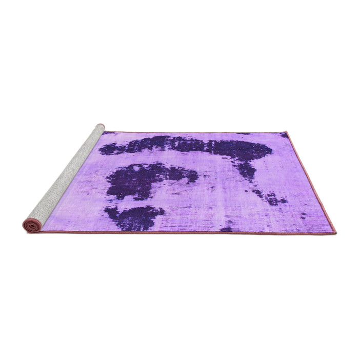 Sideview of Machine Washable Oriental Purple Modern Area Rugs, wshabs1177pur