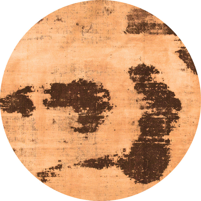 Round Oriental Orange Modern Rug, abs1177org