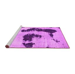 Sideview of Machine Washable Oriental Pink Modern Rug, wshabs1177pnk