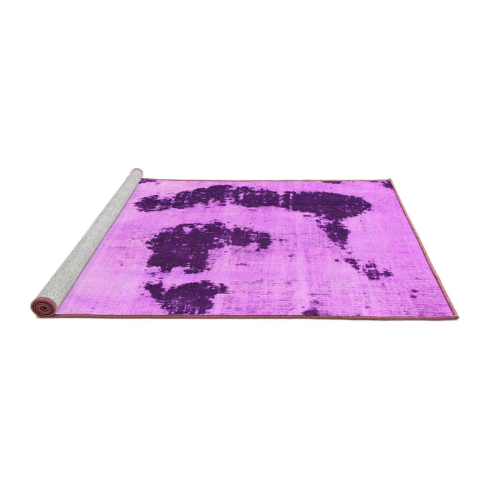 Sideview of Machine Washable Oriental Pink Modern Rug, wshabs1177pnk