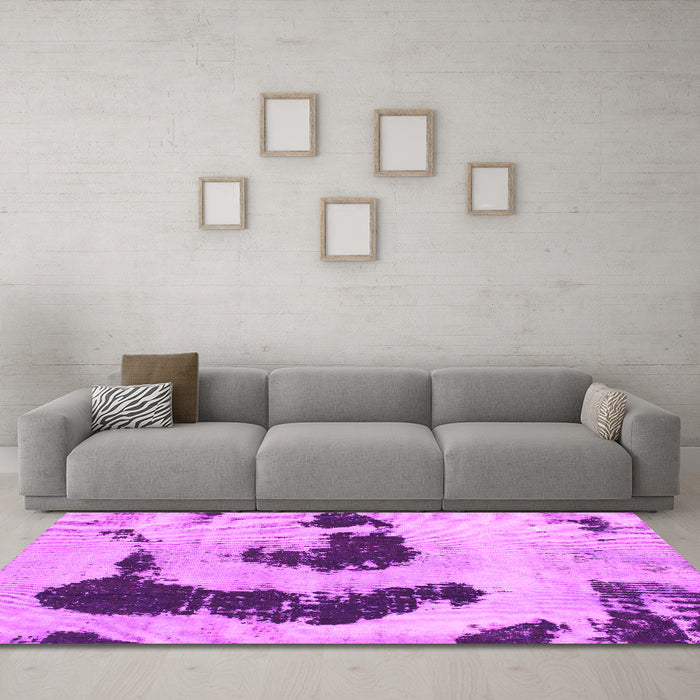 Machine Washable Oriental Pink Modern Rug in a Living Room, wshabs1177pnk