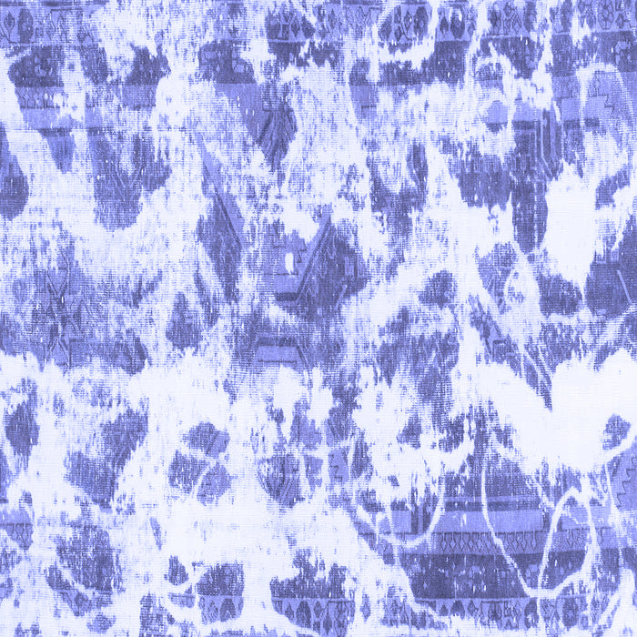 Square Machine Washable Oriental Blue Modern Rug, wshabs1178blu