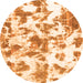 Round Machine Washable Oriental Orange Modern Area Rugs, wshabs1178org