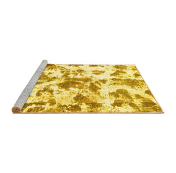 Sideview of Machine Washable Oriental Yellow Modern Rug, wshabs1178yw
