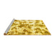 Sideview of Machine Washable Oriental Yellow Modern Rug, wshabs1178yw