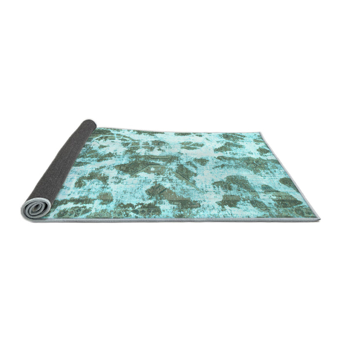 Sideview of Oriental Light Blue Modern Rug, abs1178lblu