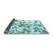 Sideview of Oriental Light Blue Modern Rug, abs1178lblu