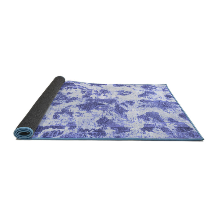 Sideview of Oriental Blue Modern Rug, abs1178blu