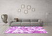 Machine Washable Oriental Purple Modern Area Rugs in a Living Room, wshabs1178pur