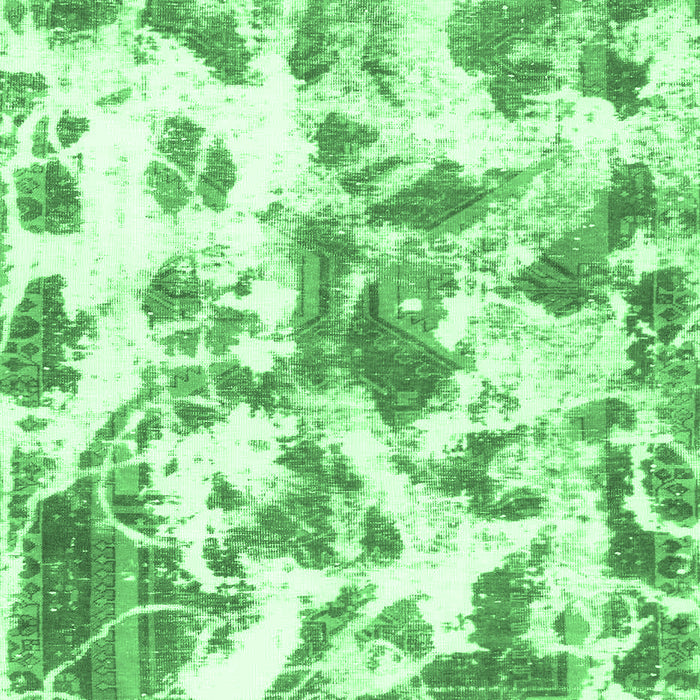 Machine Washable Oriental Emerald Green Modern Area Rugs, wshabs1178emgrn