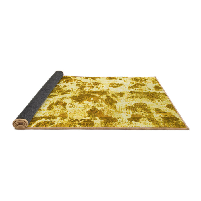 Sideview of Oriental Yellow Modern Rug, abs1178yw