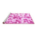 Sideview of Machine Washable Oriental Pink Modern Rug, wshabs1178pnk