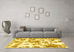 Machine Washable Oriental Yellow Modern Rug in a Living Room, wshabs1178yw