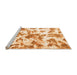 Sideview of Machine Washable Oriental Orange Modern Area Rugs, wshabs1178org