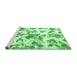 Sideview of Machine Washable Oriental Emerald Green Modern Area Rugs, wshabs1178emgrn