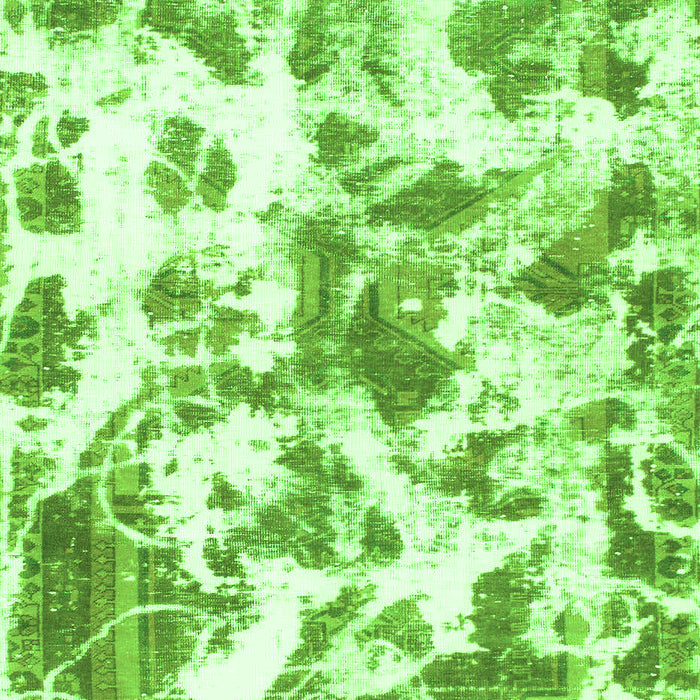 Machine Washable Oriental Green Modern Area Rugs, wshabs1178grn