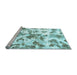 Sideview of Machine Washable Oriental Light Blue Modern Rug, wshabs1178lblu