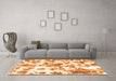 Machine Washable Oriental Orange Modern Area Rugs in a Living Room, wshabs1178org