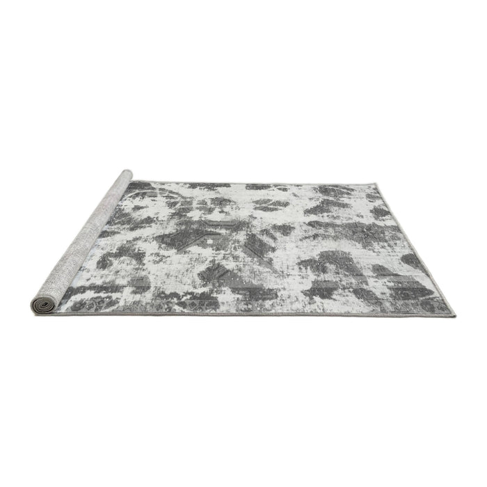 Sideview of Machine Washable Oriental Gray Modern Rug, wshabs1178gry