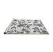 Sideview of Machine Washable Oriental Gray Modern Rug, wshabs1178gry