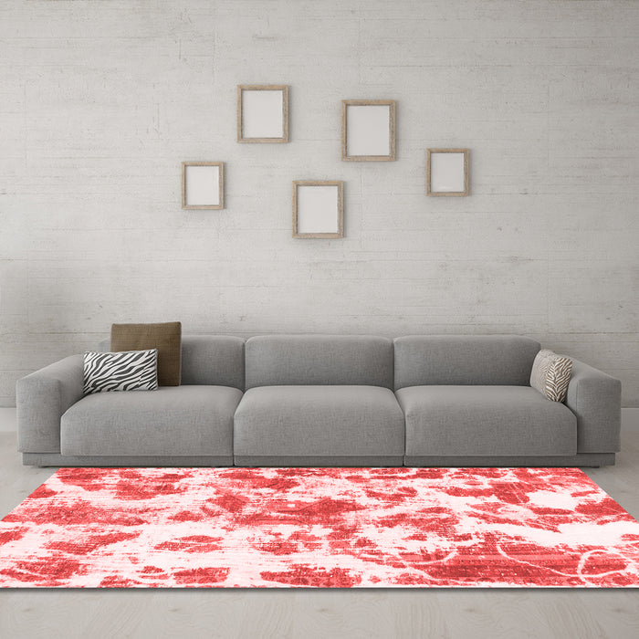 Modern Red Washable Rugs