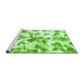 Sideview of Machine Washable Oriental Green Modern Area Rugs, wshabs1178grn