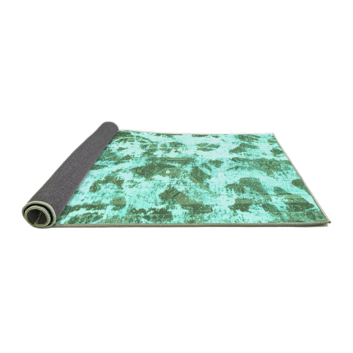 Sideview of Oriental Turquoise Modern Rug, abs1178turq