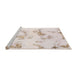 Sideview of Machine Washable Abstract Pink Rug, wshabs1179