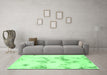 Machine Washable Oriental Emerald Green Modern Area Rugs in a Living Room,, wshabs1179emgrn