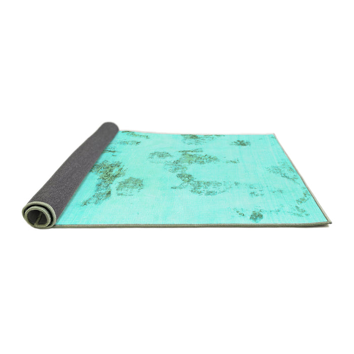 Sideview of Oriental Turquoise Modern Rug, abs1179turq