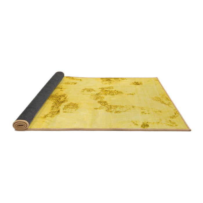 Sideview of Oriental Yellow Modern Rug, abs1179yw