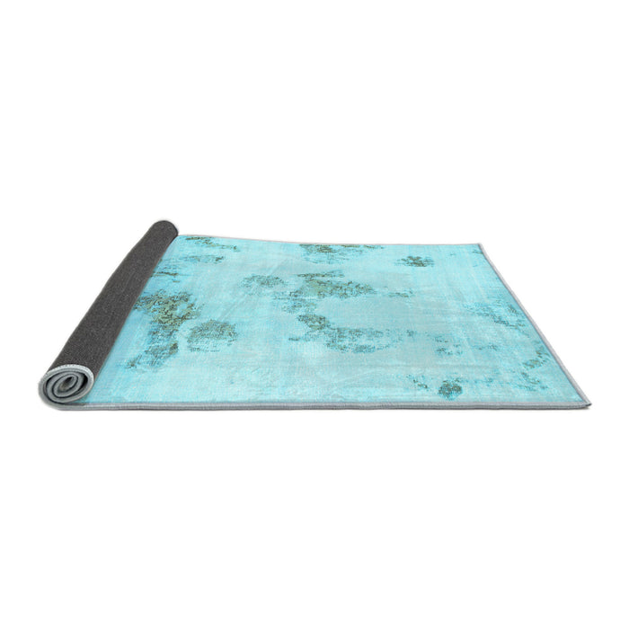 Sideview of Oriental Light Blue Modern Rug, abs1179lblu