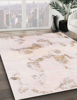Machine Washable Abstract Pink Rug in a Family Room, wshabs1179