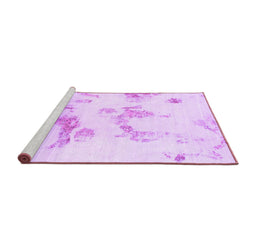 Sideview of Machine Washable Oriental Purple Modern Area Rugs, wshabs1179pur