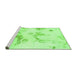Sideview of Machine Washable Oriental Green Modern Area Rugs, wshabs1179grn
