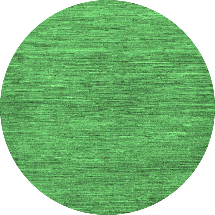 Round Machine Washable Abstract Emerald Green Modern Area Rugs, wshabs117emgrn