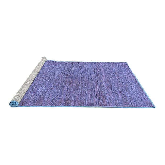 Sideview of Machine Washable Abstract Blue Modern Rug, wshabs117blu