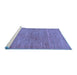 Sideview of Machine Washable Abstract Blue Modern Rug, wshabs117blu